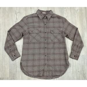 Abercrombie & Fitch Oversized Plaid Shacket Brown & Black Women’s XS Soft A&F